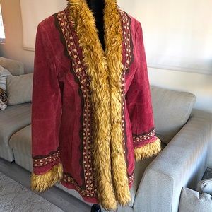 Unique Faux Fur Vintage Style Jacket. Medium